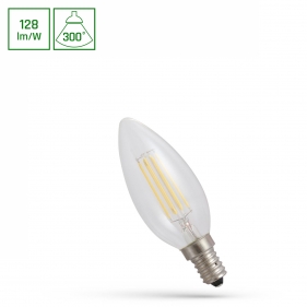 Obrázek pro LED žiarovka E14 5,5W/700lm , svieca LED vlákno , Teplá biela
