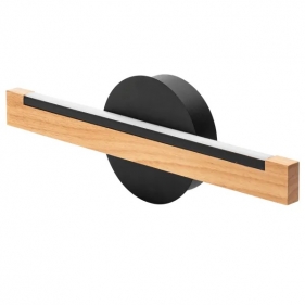 Obrázek pro Nástenné svietidlo drevo-čierne 6,5W/840lm, Studená biela