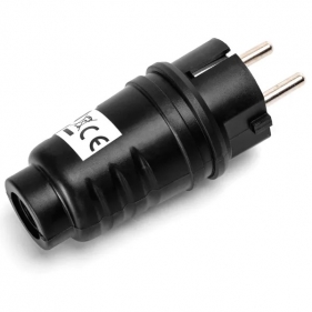 Obrázek pro Spojovacia zástrčka, vidlica na kábel gumená IP44 230V čierna