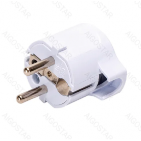 Obrázek pro Spojovacia zástrčka, vidlica na kábel uhlová IP20 230V biela