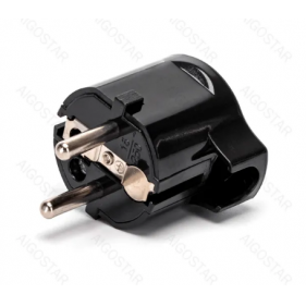 Obrázek pro Spojovacia zástrčka, vidlica na kábel uhlová IP20 230V čierna