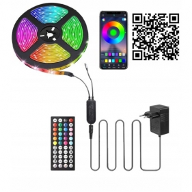 Obrázek pro SMART KOMPLET RGB LED pás prachuvzdorný IP20 , RGBled5050 - 5m + zásuvkový napájací zdroj 12V , 1A + music ovládanie