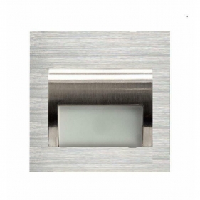 Schodové svietidlo štvorcové BERYL - strieborná , 1,5W , 12V , Studená biela Obrázek pro Schodové svietidlo štvorcové BERYL - strieborná , 1,5W , 12V , Studená biela