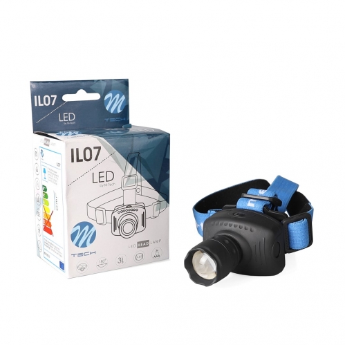 Obrázek pro Led čelová lampa M-Tech IL07 3xAAA 3 módová čelovka