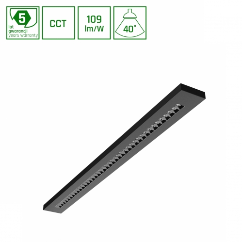 Obrázek pro LED prisadené lineárne svietidlo čierne WLD PLANK 20W/30W/40W, 120cm, CCT