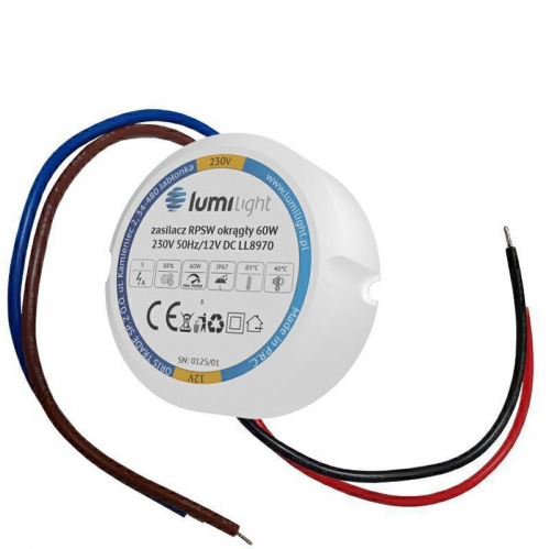 Obrázek pro Vodeodolný napájací zdroj pre LED pásy do krabice 60W 12VDC IP67