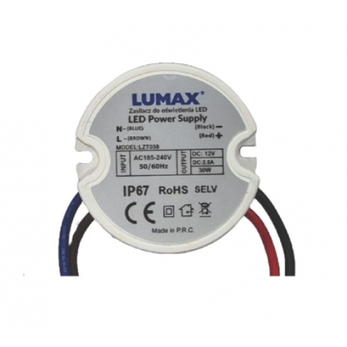 Obrázek pro Vodeodolný napájací zdroj pre LED pásy do krabice 12V/30W DC IP67