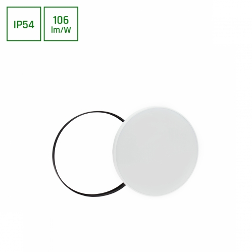 Obrázek pro Vodeodolný Led Ceiling kruhový biely/čierny NYMPHEA 32W/3380lm 380mm , IP54 , Teplá biela