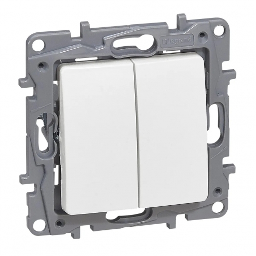 Obrázek pro LEGRAND Niloe Jednopáčkový schodiskový vypínač č.6 + Tlačidlo biely