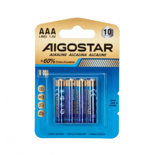 Obrázek pro Sada 4ks alkalických batérií Aigostar AAA LR03 1,5V