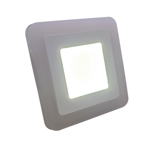 Obrázek pro Led Panel štvorcový modro biely 6+3W/480+240lm 143mm Studená biela s modrou svietiacou obrubou