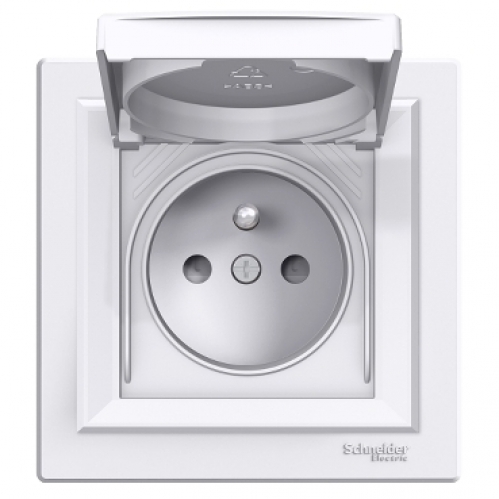 Obrázek pro SCHNEIDER Electric Jednozásuvka so záslepkou IP44 s rámčekom Asfora biela