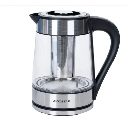 Obrázok pre Rýchlovarná kanvica s filtrom 1,7L , nerez,čierna - 2200W