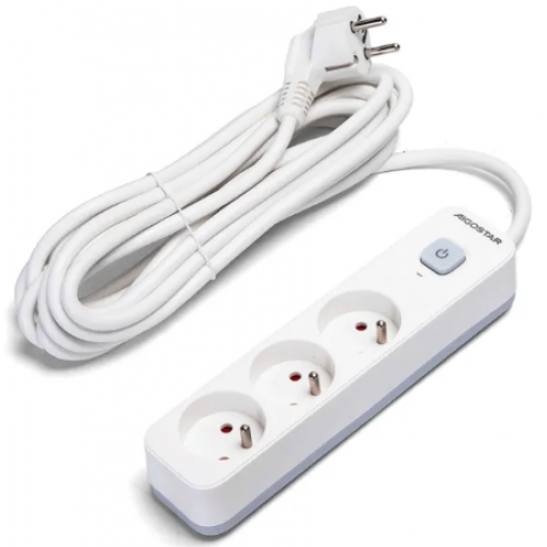 Obrázek pro Predlžovací kábel - predlžovačka , 3-zásuvková , 5m , s vypínačom 