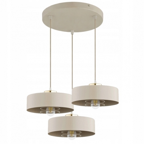 Obrázek pro SISU ECRU Závesný luster 3xE27/230V/Cappuciino+Zlatá