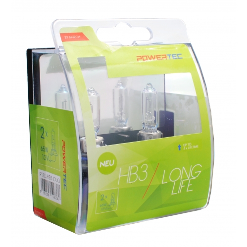 Obrázek pro Autožiarovky Long life HB3 12V 65W  DUO 2ks v balení Powertec