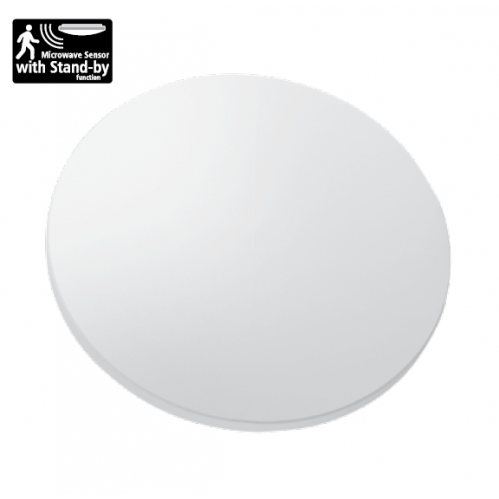 Obrázek pro Led Ceiling vodeodolný kruhový biely 12W/650lm 255mm , IP44 , IK04 , s mikrovlnným senzorom , Teplá biela