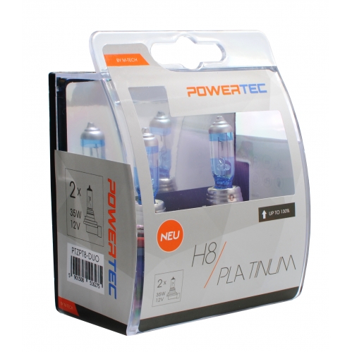 Obrázek pro Autožiarovky Platinum H8 12V 35W + 130% svietivosti DUO 2ks v balení  Powertec