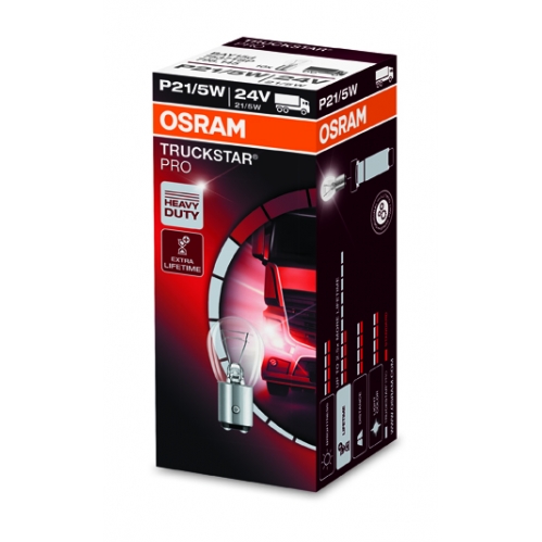 Obrázek pro OSRAM Halogénová Autožiarovka TRUCKSTAR PRO O7537TSP - BAY15d , 24V , 5W , P21/5W +100% životnosti
