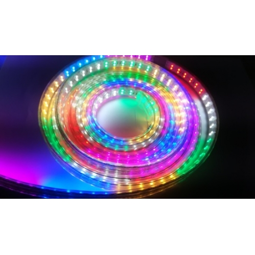 Obrázek pro KOMPLET farebný LED pás vodeodolný IP67 9,6w/m , 620lm/m - 5m , 230V + prívodný kábel s ovládaním programu