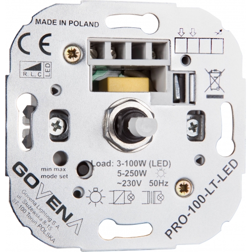 Obrázek pro Govena Stmievač univerzálny otočný 100W METAL STEEL