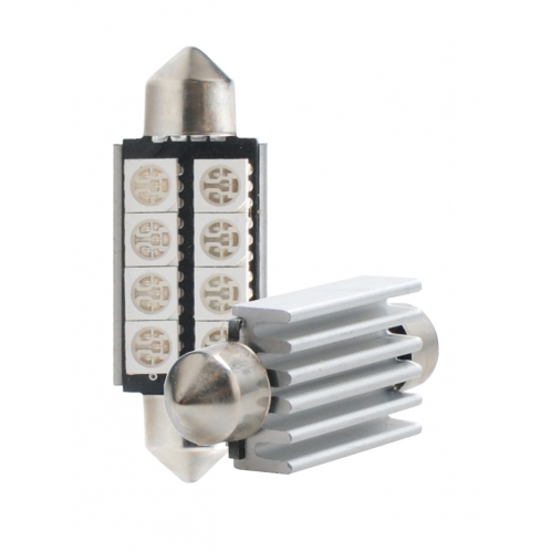 Obrázek pro LED Autožiarovka L309B - C5W 41mm 8xSMD5050 Radiator CANBUS , modrá