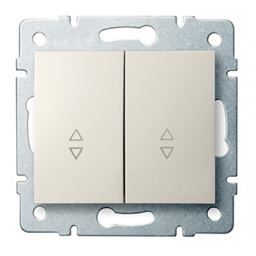Obrázek pro Kanlux Dvojpáčkový schodiskový vypínač č.6+6 Mowion LOGI 02-1060-103- krémový