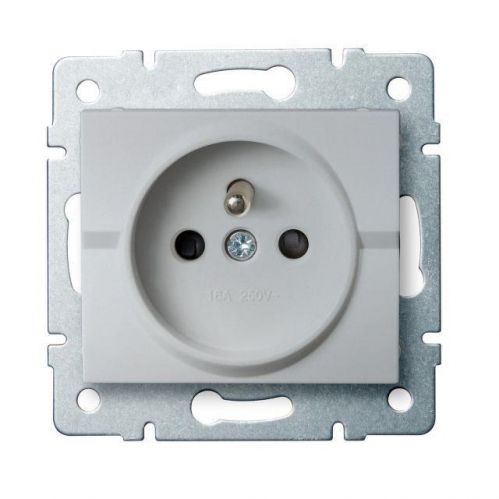 Obrázek pro Kanlux Jednozásuvka so záslepkou Mowion LOGI 02-1250-143 strieborná