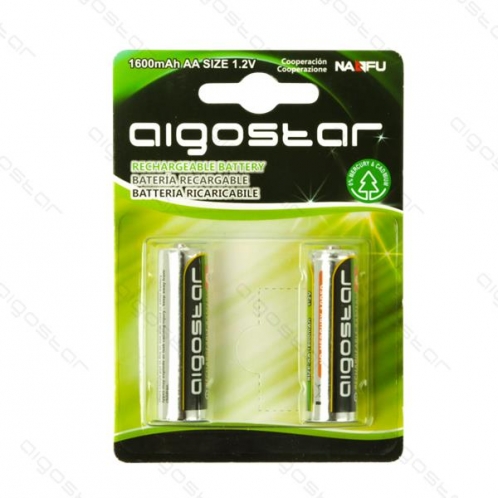 Obrázek pro Sada 2ks nabíjateľných batérií Aigostar AA 1600mAH 1,2V