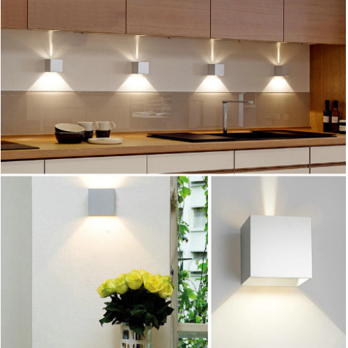 Obrázek pro Nástenné vonkajšie svietidlo WallLamp biele 10W , 2xCOB , IP65 , Studená biela s nastaviteľným uhlom svietenia