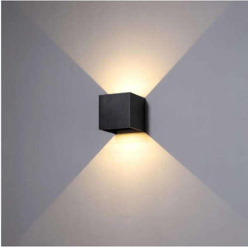 Obrázek pro Nástenné vonkajšie svietidlo čierne WallLamp 10W , 2xCOB , IP65 , Teplá biela s nastaviteľným uhlom svietenia