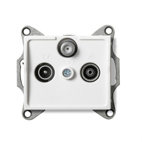 Obrázek pro Kanlux Zásuvka SAT-TV-R priebežná Mowion LOGI 02-1340-002 biela