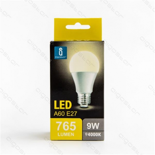Obrázek pro LED žiarovka E27 9W/765lm , klasik A60 , BOX , Neutrálna biela