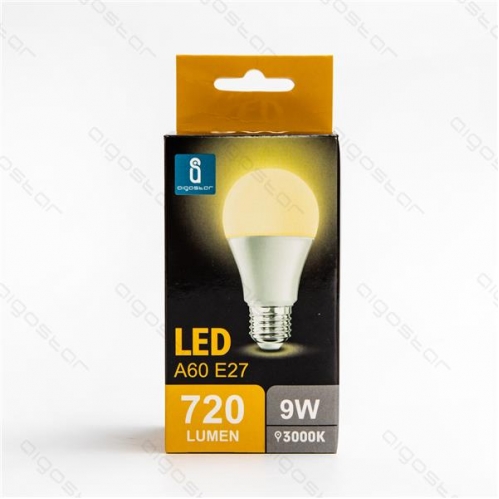 Obrázek pro LED žiarovka E27 9W/720lm , klasik A60 , BOX , Teplá biela