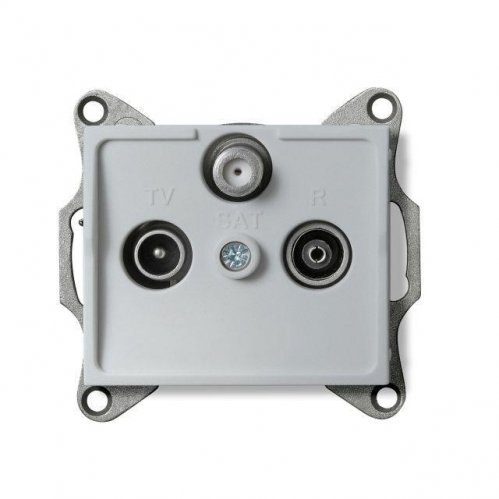 Obrázek pro Kanlux Zásuvka SAT-TV-R priebežná Mowion LOGI 02-1340-043 strieborná