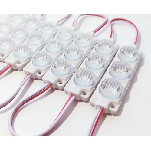 Obrázek pro LED Modul 3W/270lm , 12V , IP65 studená , s 3xSMD LED a šošovkami