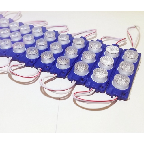 Obrázek pro LED Modul 3W/270lm , 12V , IP65 modrá , s 3xSMD LED a šošovkami