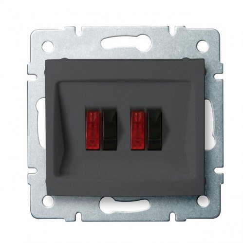 Obrázek pro Kanlux Dvojitá Reproduktorová Zásuvka Mowion LOGI 02-1820-041 grafit