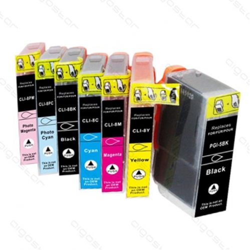 Obrázek pro Sada 10ks Canon PGI - 5BK+CLI - 8BK+CLI - 8M+CLI - 8C+CLI - 8Y - po 2ks - kompatibil