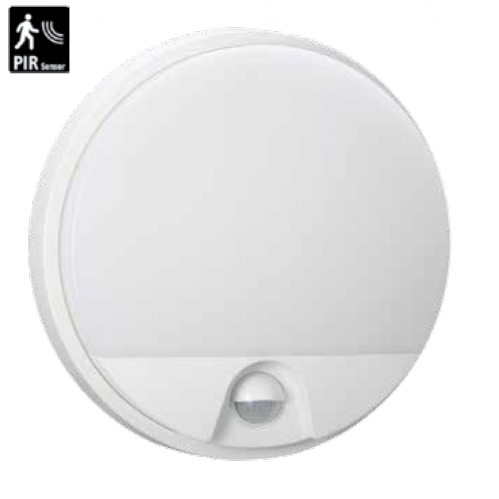 Obrázek pro Vodeodolný a nárazuodolný Led Ceiling kruhový biely OVAL 15W/1230lm 210mm , IK10 , IP54 , s PIR senzorom , Neutrálna biela