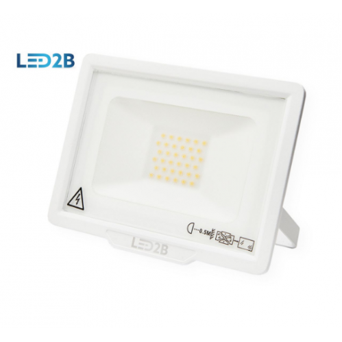 Obrázek pro KOBI LED reflektor LED2B 30W/2400lm , SLIM , biely , IP65 , bez senzora , Teplá biela