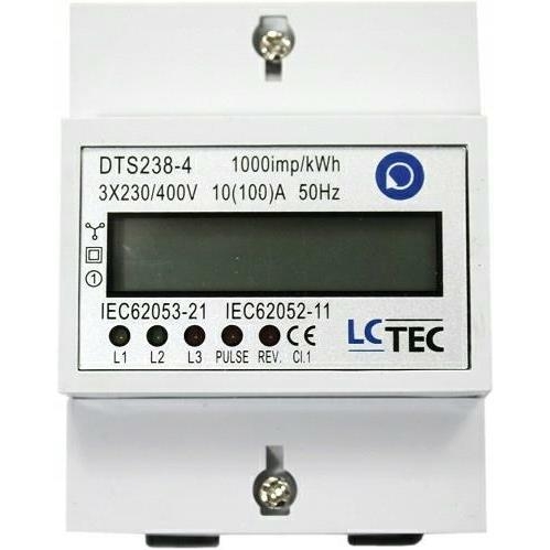 Obrázek pro Digitálny merač spotreby elektrickej energie na DIN lištu , 4M 3P 230V/400V 10A/100A s funkciou RESET