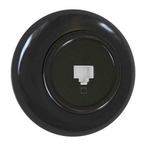 Obrázek pro RETROLINE Dátová Zásuvka RJ45 s rámčekom čierna