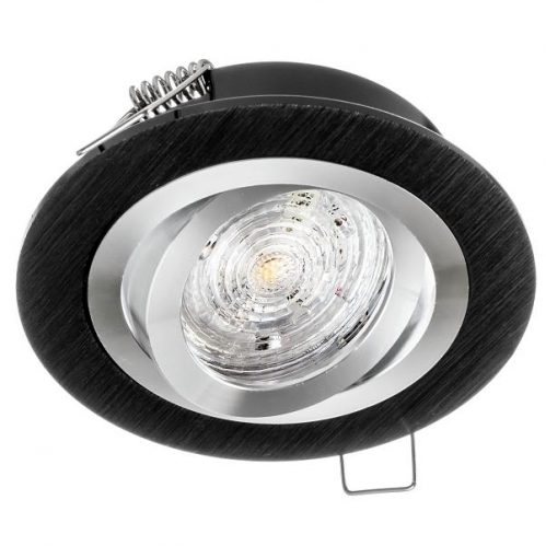 Obrázek pro Stropné bodové podhľadové svietidlo nastaviteľné OPAL (brúsené striebro ; čierno - strieborné)