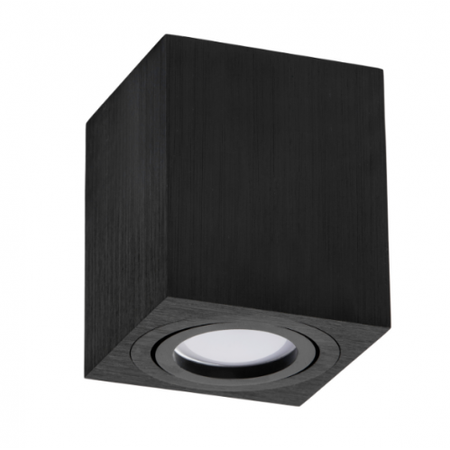 Obrázek pro Stropné bodové prisadené svietidlo OH37 CUBE hranaté (brúsené striebro - čierne)