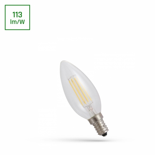 Obrázek pro LED žiarovka E14 4W/450lm , svieca LED vlákno , Teplá biela