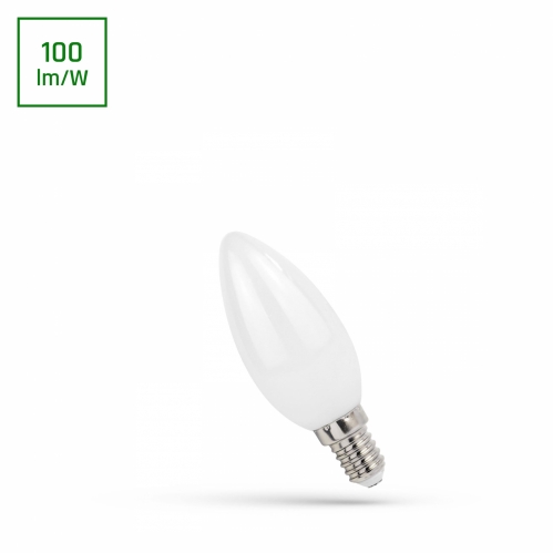 Obrázek pro LED žiarovka E14 4W/400lm , svieca C37 , Teplá biela