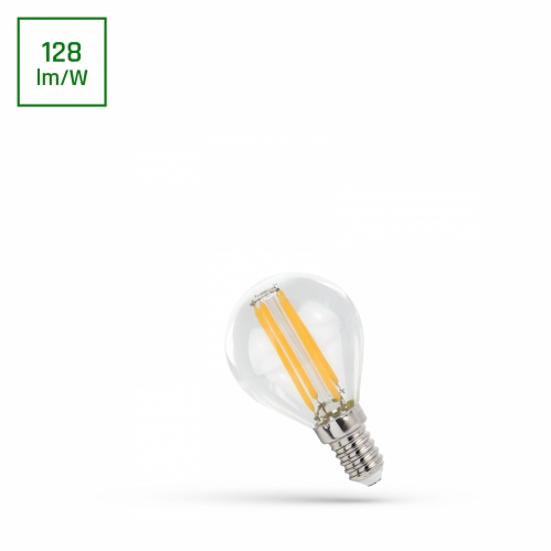 Obrázek pro LED žiarovka E14 4W/510lm , glóbus LED vlákno , Neutrálna biela