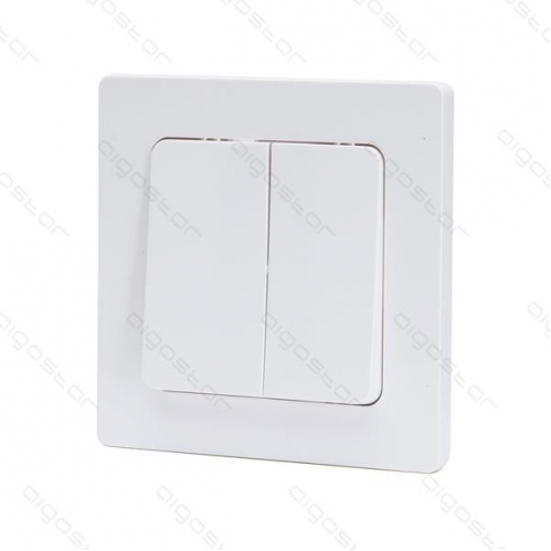 Obrázek pro Aigostar Dvojpáčkový schodiskový vypínač č.6+6 s rámčekom biela
