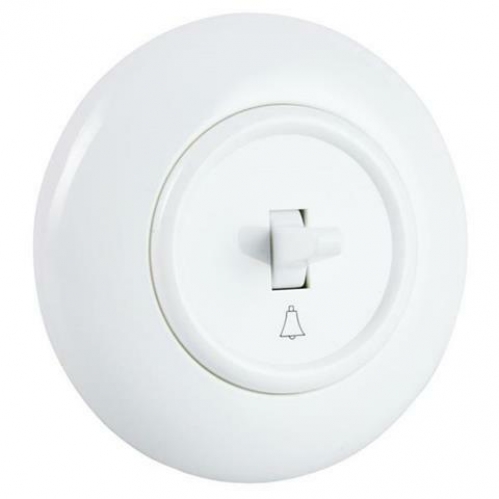 Obrázek pro RETROLINE Zvončekové tlačidlo s rámčekom biely